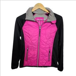 CK Performance Puffer Hybrid Running Jacket with Thumbholes & Media Port - M